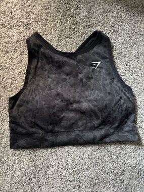 Gymshark Black Camo High-Neck Sports Bra
